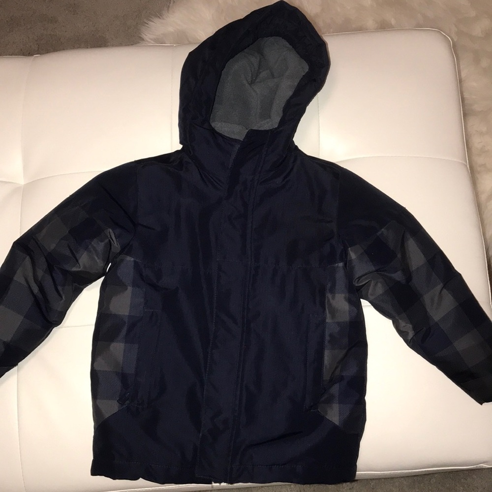 Boys winter coat navy and gray size 4T